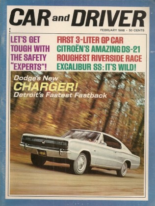 CAR & DRIVER 1966 FEB - CHARGER, MULTI-UNIONS, TR-4